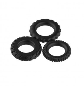 BAILE - TITAN Male Delay Ejaculation Silicone Penis Rings (Full Set 3 Pieces)